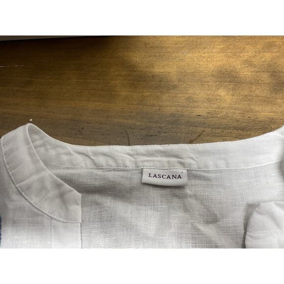 Lascana Embroidered Long Sleeve Linen Blend Blouse Size 6 - Picture 5 of 12